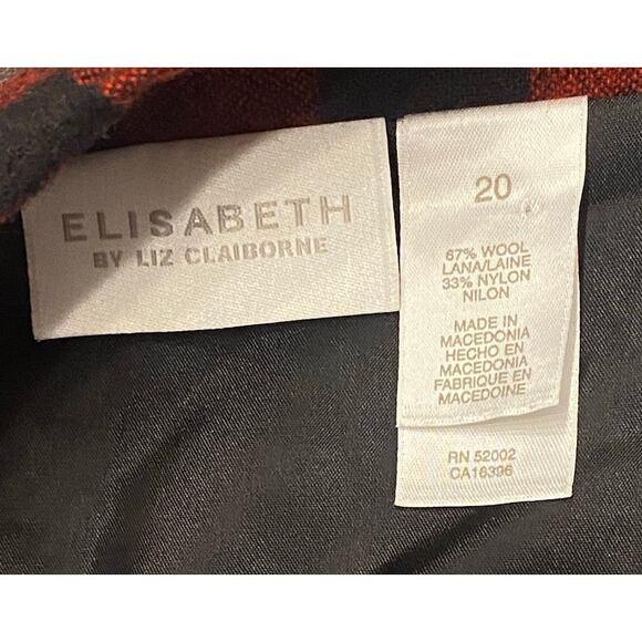 Buffalo Plaid Wool Blend Red Black Wrap Skirt Size 20 *FLAW* Cabincore Fall - Picture 3 of 10